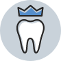 Tooth with a crown icon