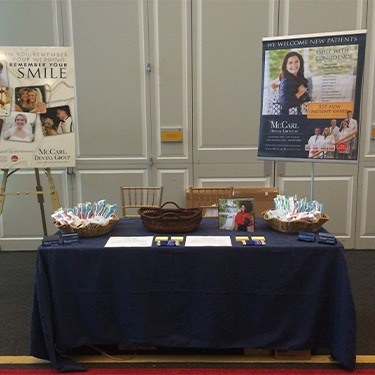 McCarl Dental Group booth at Riggs Alumni Center Wedding Open House