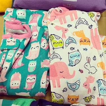 Pajama shirts with various animals