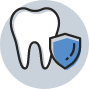 Tooth with a shield icon