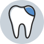 Tooth with a cavity icon