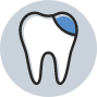 Tooth with a filling icon
