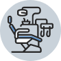 Dental treatment chair icon