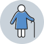 Person walking with a cane icon
