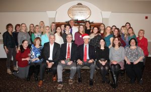 McCarl Dental Group Team celebrating Christmas and employee anniversaries